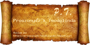 Proszonyák Teodolinda névjegykártya